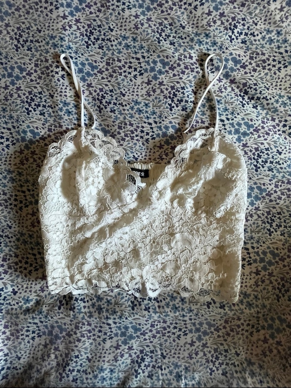 White Lace Camisole Crop Top - Women